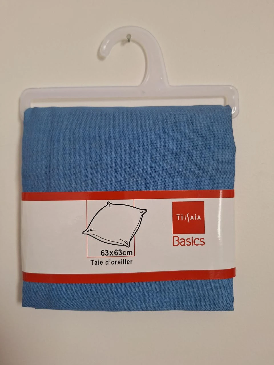 Taie d’oreiller 63x63 – Tissaia Basics – Bleu